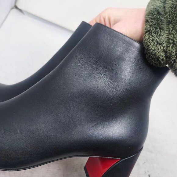Christian Louboutin Black Turela Leather Ankle Boot - Picture 10 of 12